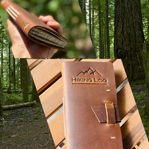 Genuine Leather Hiking Logbook