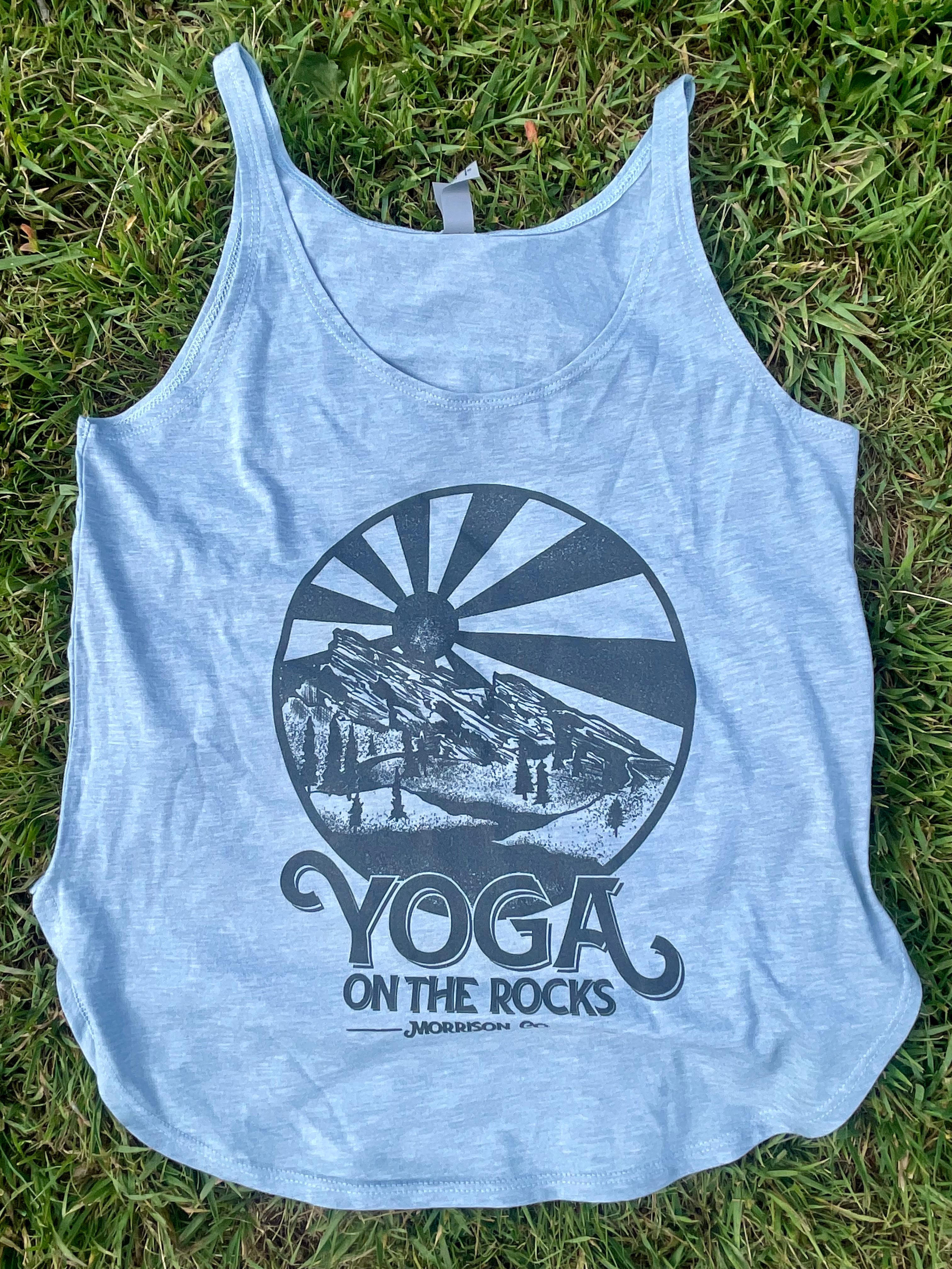 Blue Sketch Yoga on the Rocks Tank Top